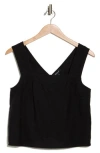 Madewell Irene Linen Blend Top In True Black