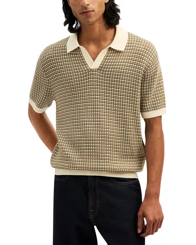 Madewell Johnny Collar Grid Stitch Polo In Green