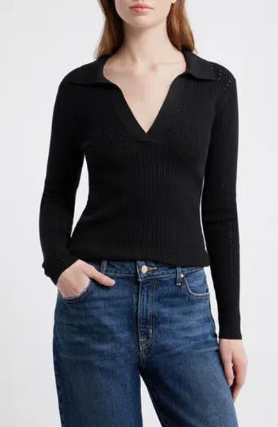 Madewell Johnny Collar Sweater In Multi