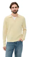Madewell Johnny Collar Sweater Polo Biscuit In Yellow