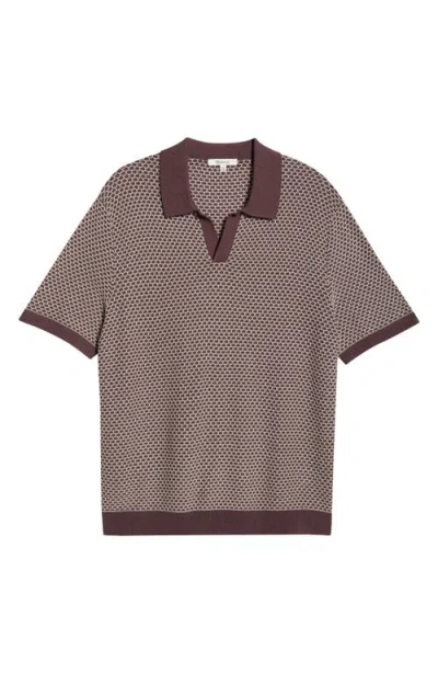 Madewell July Summer Stitch Johnny Collar Polo In Purple