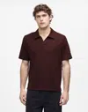 Madewell Johnny-collar Sweater Polo In Burgundy