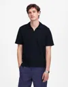 Madewell Johnny Collar Heavyweight Mesh Polo In Dark Navy