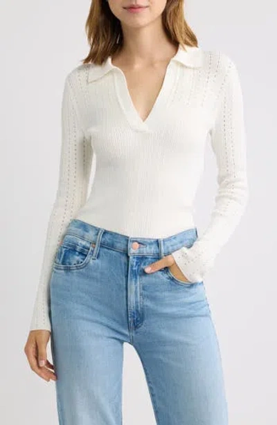 Madewell Johnny Collar Sweater In White