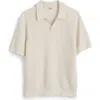 Madewell Johnny Collar Heavyweight Mesh Polo In Vintage Ivory