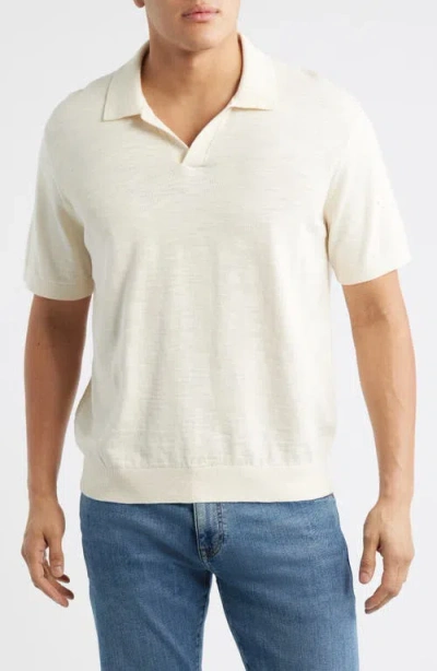 Madewell Johnny-collar Cotton Slub Sweater Polo In White