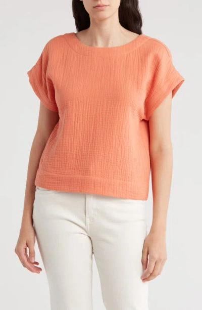 Madewell Joy Short Sleeve Top In Classic Coral