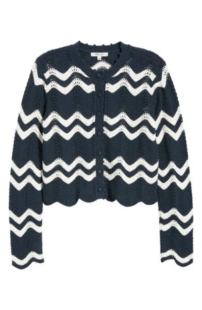 Madewell Wavy-knit Cardigan In Multi