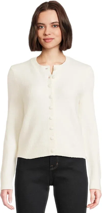 Madewell Kensington Shrunken Cardigan Sweater Womens White Cotton Cozy Gbo1982 In Multi