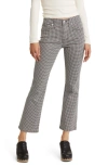 MADEWELL KICK OUT CROP MID RISE HOUNDSTOOTH CHECK JEANS