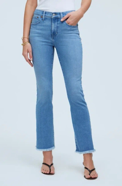 Madewell Kick Out Raw Hem Crop Jeans In Corley Wash