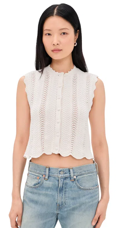 Madewell Kim Wavy Stitch Vest Vintage Ivory In White