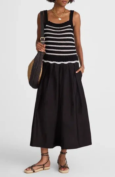 MADEWELL MADEWELL KNIT & POPLIN MIDI DRESS
