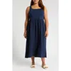 Madewell Knit Tank Midi Dress In Dark Nightfall