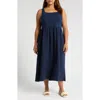 Madewell Knit Tank Midi Dress In Dark Nightfall