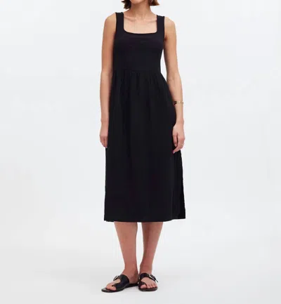 Madewell Knit Tank Midi Dress In Black In Jet Black