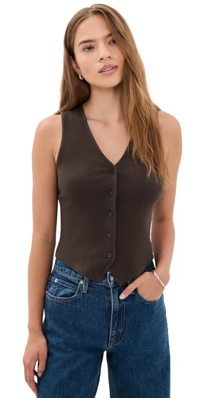 Madewell Knit Vest Dark Brown In Multi