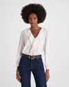Madewell Lace-insert Ruffled Pintuck Long-sleeve Top In White