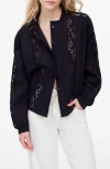 Madewell Lace Inset Pintuck Button-up Shirt In Jet Black