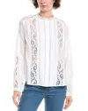 Madewell Lace-inset Pintucked Button-up Top In White