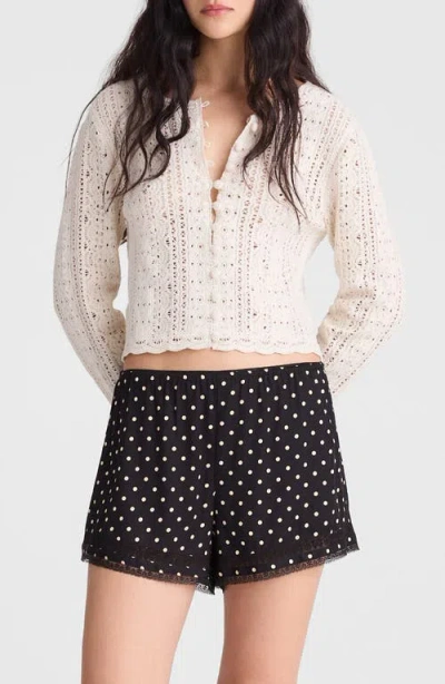 Madewell Lace-trim Pull-on Shorts In Black