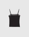 Madewell Lace-trim Square-neck Tank In Black
