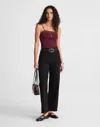 Madewell Lace-trim Square-neck Tank In Burgundy