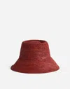 Madewell Lantern Straw Hat In Red