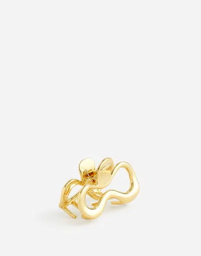 Madewell Large Sculptural Claw Hair Clip In Pale Gold