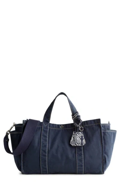Madewell Large Washed Canvas Tote In Blue