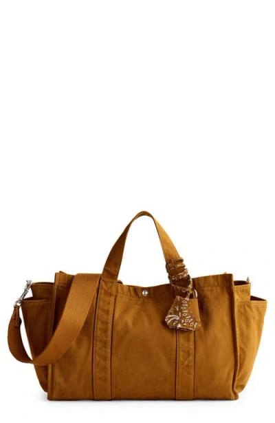 Madewell The Weekend Large Washed Canvas Tote In Brown