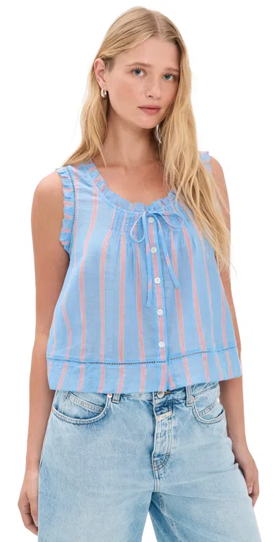 Madewell Leah Top Stripe Calm Blue