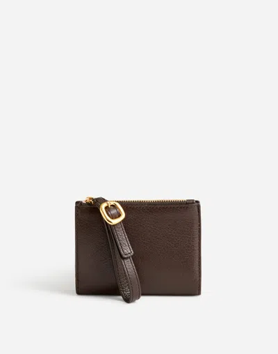 Madewell Leather Bifold Wallet Wristlet In Brown