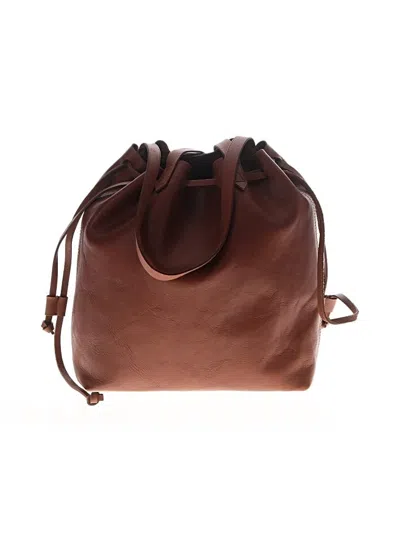 Pre-owned Madewell Leather Bucket Bag In Brown