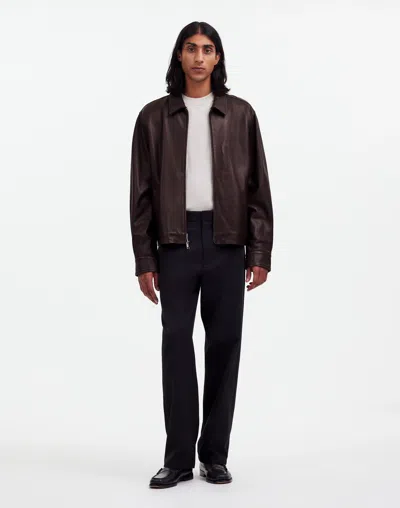 Madewell Leather Zip-front Jacket In Coffee Bean
