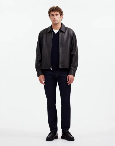 Madewell Leather Zip-front Jacket In True Black