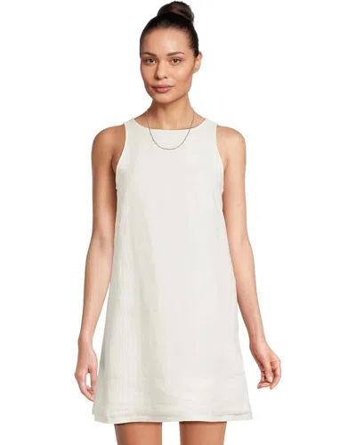 Madewell Leilani Shift Dress Womens White Linen Sleeveless Back Zip Gbo591