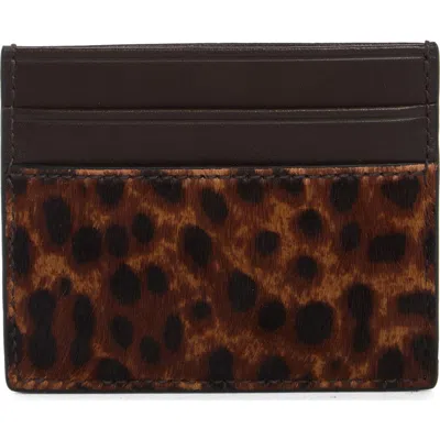 Madewell Leopard Print Card Case In Caramel Multi