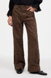 Madewell Leopard Print Low Slung Baggy Jeans In Brown