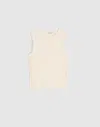 Madewell Lettuce-hem Ribbed Tank In White
