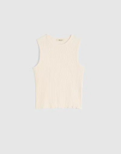 Madewell Lettuce-hem Ribbed Tank In White