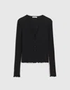 Madewell Lettuce-hem V-neck Cardigan In Black