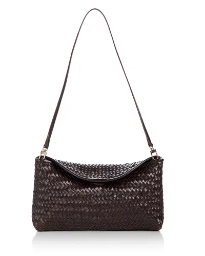 Madewell Lid Top Woven Leather Clutch In Pink