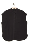 Madewell Lightspun Boxy Button-up Shirt In Black Coal