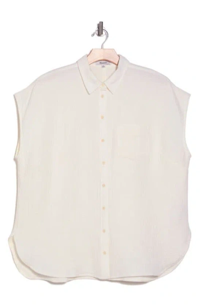 Madewell Lightspun Boxy Button-up Shirt In Neutral