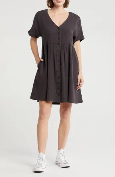 Madewell Lightspun Button Front Minidress