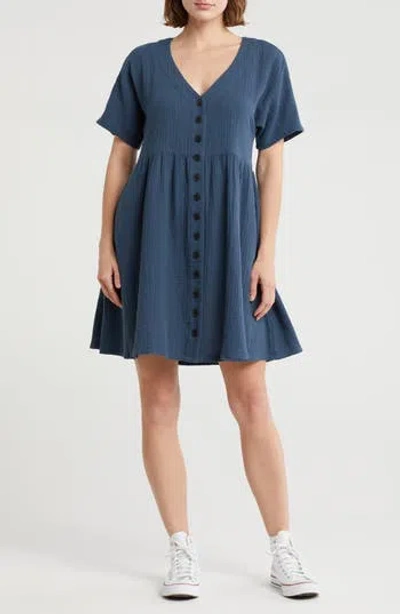 Madewell Lightspun Button Front Minidress