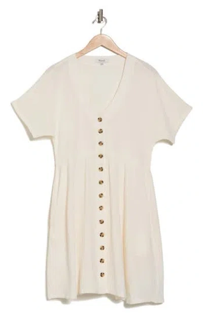 Madewell Lightspun Button Front Minidress In Lighthouse