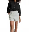 Madewell Lightspun Easy Pull On Shorts In Pale Celadon Green In Metallic