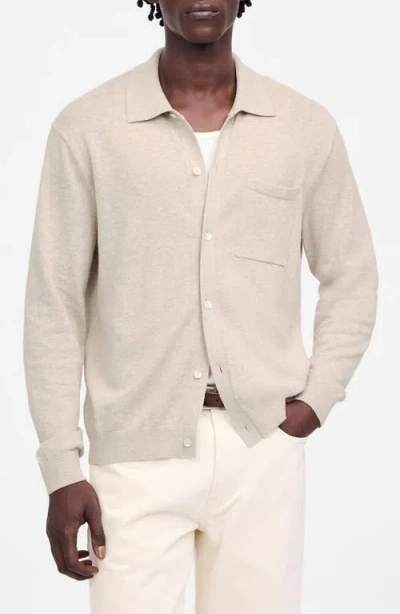 Madewell Lightweight Cotton & Linen Blend Cardigan In Brown